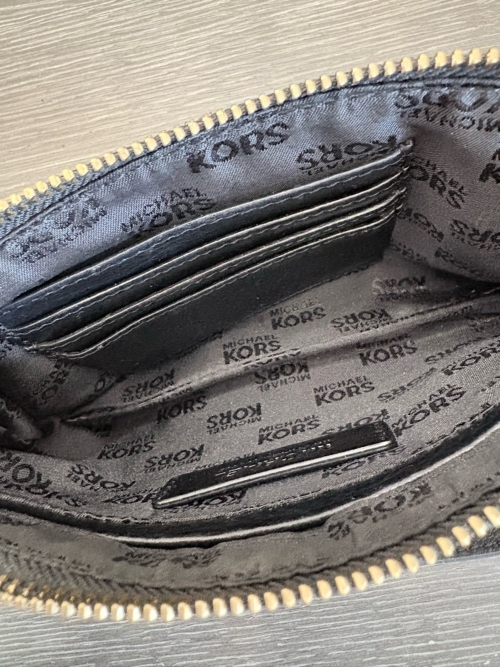 Michael Kors Black & Gray Signature MK Wristlet - Picture 6 of 6